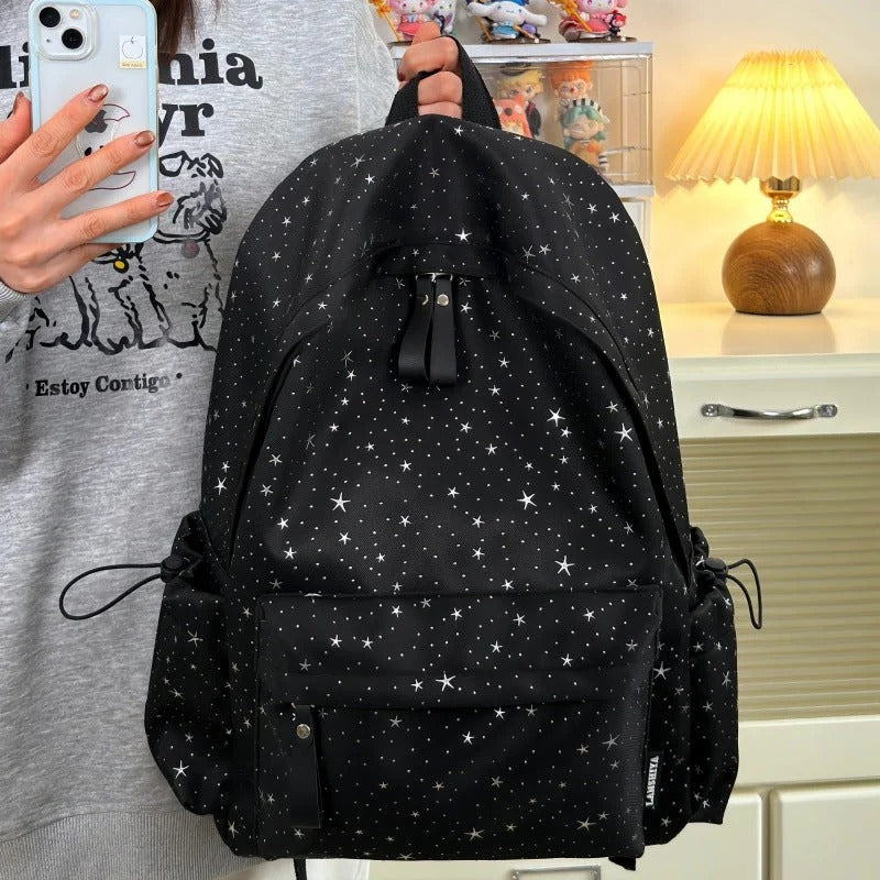 Star Themed Backpack with Cushioned Adjustable Straps for School Use