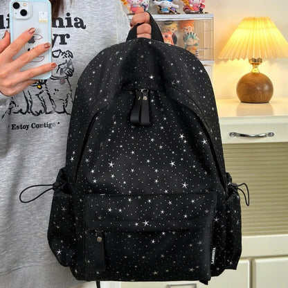 Star Themed Backpack with Cushioned Adjustable Straps for School Use