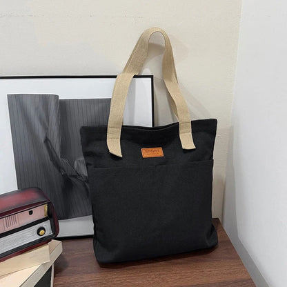 Roomy Canvas Tote Bag with Reinforced Straps and Stable Base