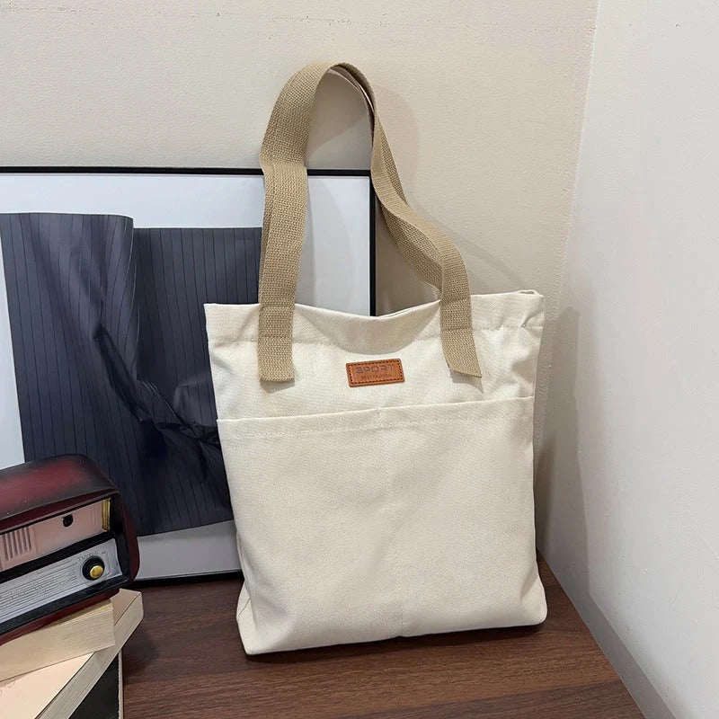 Roomy Canvas Tote Bag with Reinforced Straps and Stable Base