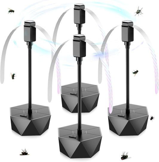 Portable Fly Repellent Table Fans with Hanging Hook and Adjustable Neck, Set of 4