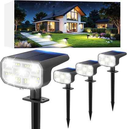 Solar Spotlight with Dual Brightness Modes and Auto Sensor, 4 Pack