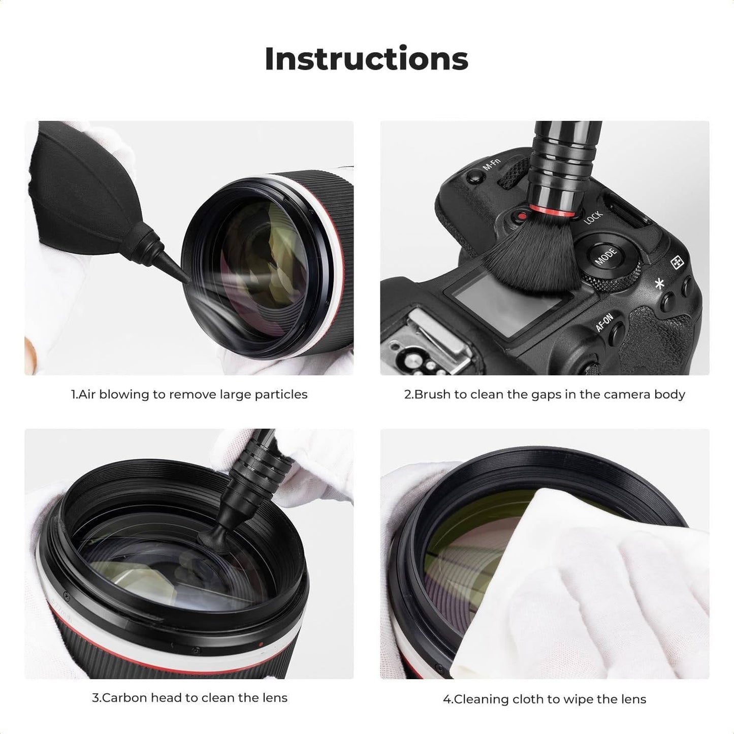 Camera Lens Cleaning Kit with Dual Ended Pen and Air Blower Tool