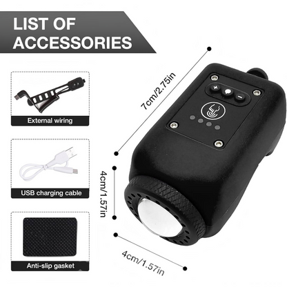 Bicycle Horn and Floodlight with 110dB Sound and 30m Range, IPX5 Waterproof