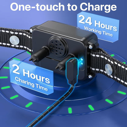 Rechargeable Wireless Dog Fence Collar with Adjustable Boundary and Training Modes
