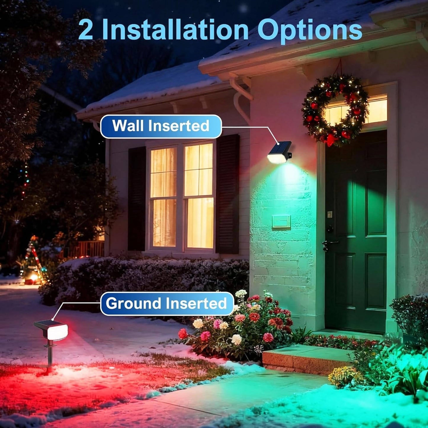 Solar Spotlight with Dual Brightness Modes and Auto Sensor, 4 Pack