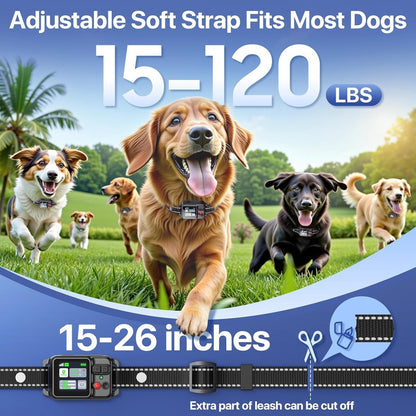 Rechargeable Wireless Dog Fence Collar with Adjustable Boundary and Training Modes