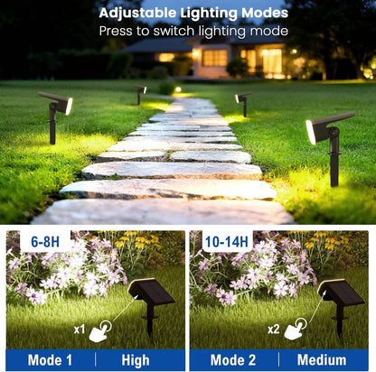Solar Spotlight with Dual Brightness Modes and Auto Sensor, 4 Pack