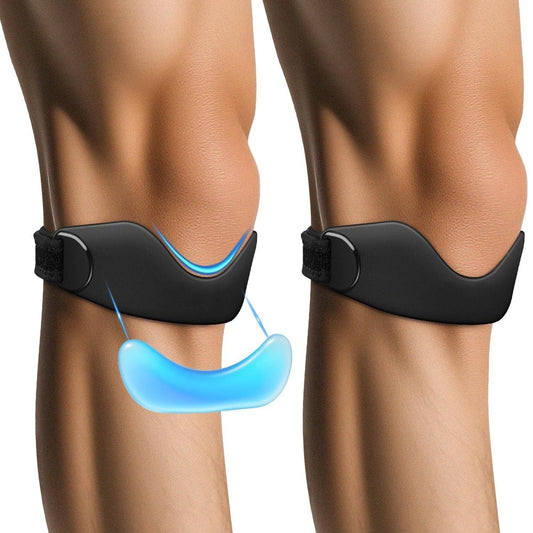 Adjustable Patellar Tendon Strap with Silicone Cushioning and Non Slip Grip, 2 Pack