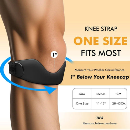 Adjustable Patellar Tendon Strap with Silicone Cushioning and Non Slip Grip, 2 Pack