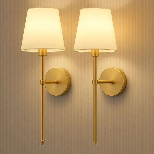 Battery Operated Wall Sconces with Remote Control and Adjustable Lighting, Set of 2