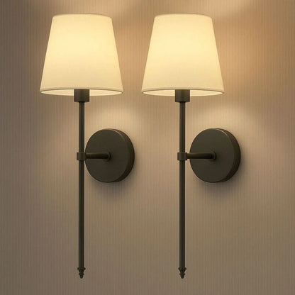Battery Operated Wall Sconces with Remote Control and Adjustable Lighting, Set of 2
