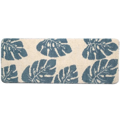 Leaf Pattern Plush Runner Mat for Hallways and Entryways