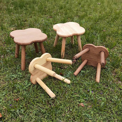 Solid Wood Ottoman Stool for Living Room and Office Décor