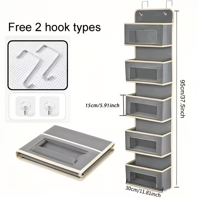 Five-Tier Hanging Storage Organizer for Bedroom, Bathroom and Pantry