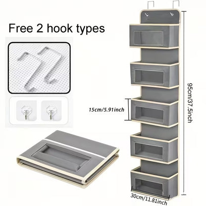 Five-Tier Hanging Storage Organizer for Bedroom, Bathroom and Pantry