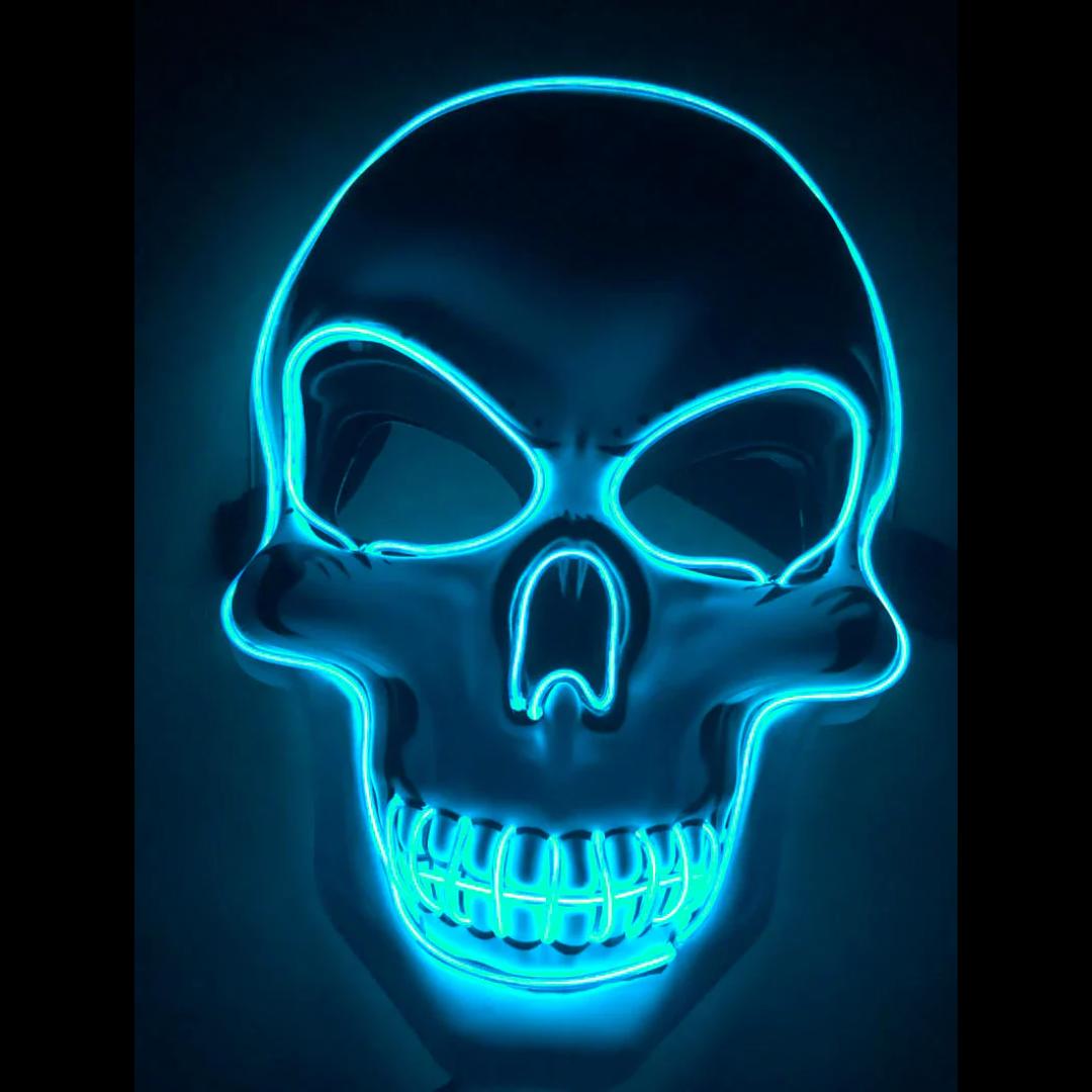 Glow Skeleton Party Mask with Ten Color Lighting Modes