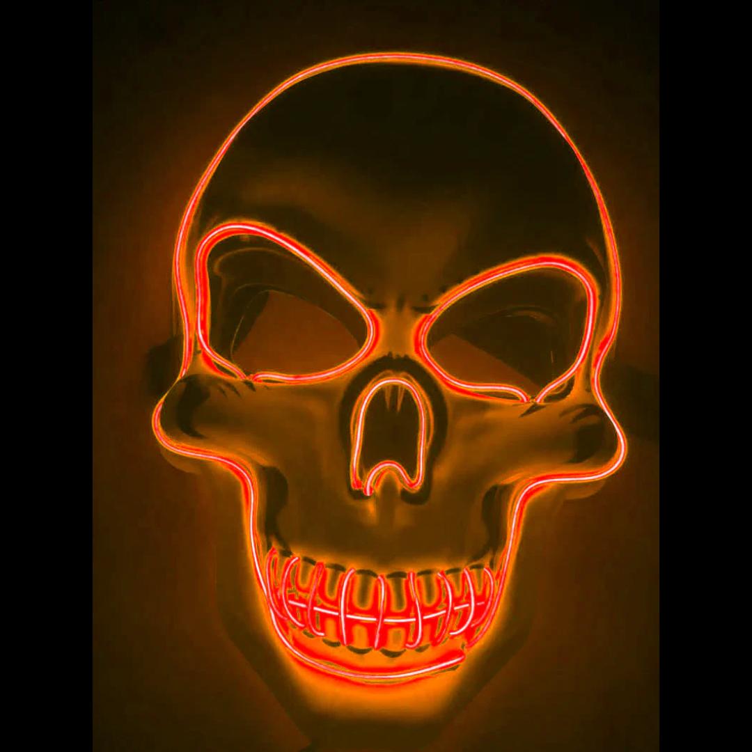 Glow Skeleton Party Mask with Ten Color Lighting Modes