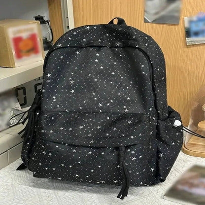 Star Themed Backpack with Cushioned Adjustable Straps for School Use