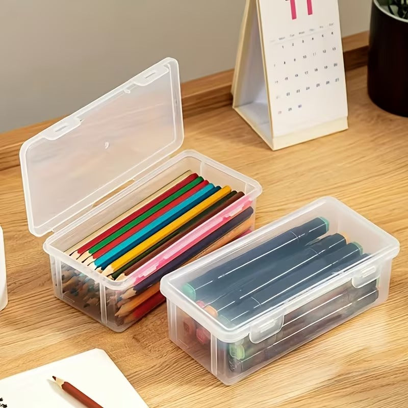 Stackable Clear Storage Bins with Lids, 10 Piece Set for Office and Craft Organization