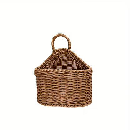 Woven Kitchen Storage Basket with Handle for Display and Organization