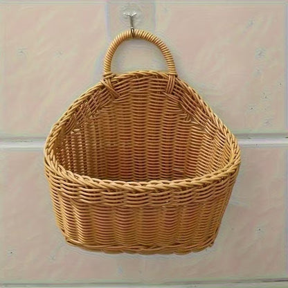 Woven Kitchen Storage Basket with Handle for Display and Organization