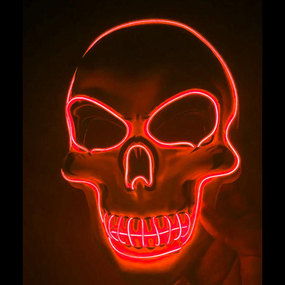 Glow Skeleton Party Mask with Ten Color Lighting Modes