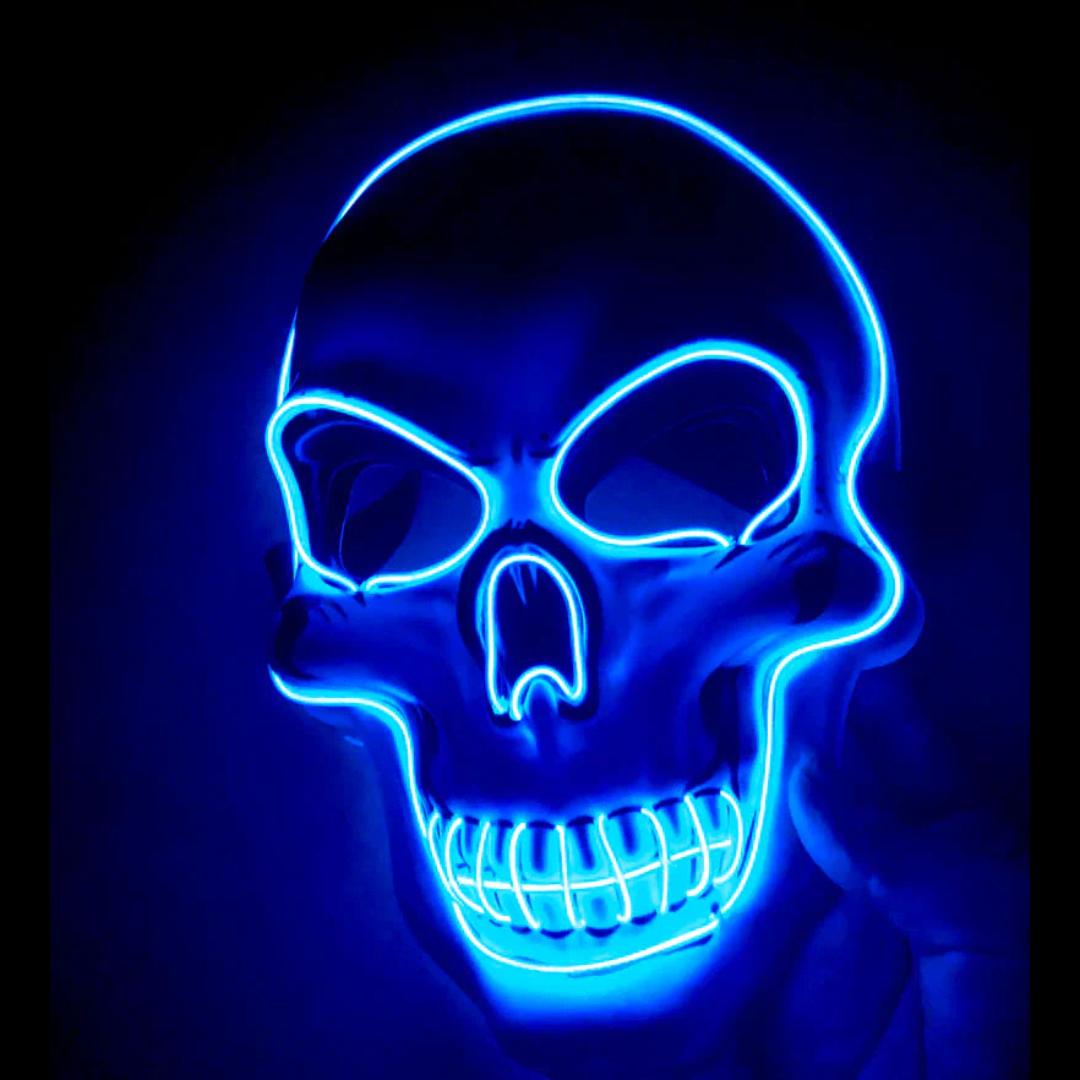 Glow Skeleton Party Mask with Ten Color Lighting Modes