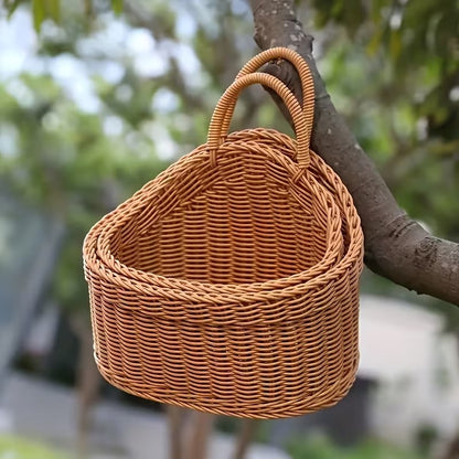 Woven Kitchen Storage Basket with Handle for Display and Organization