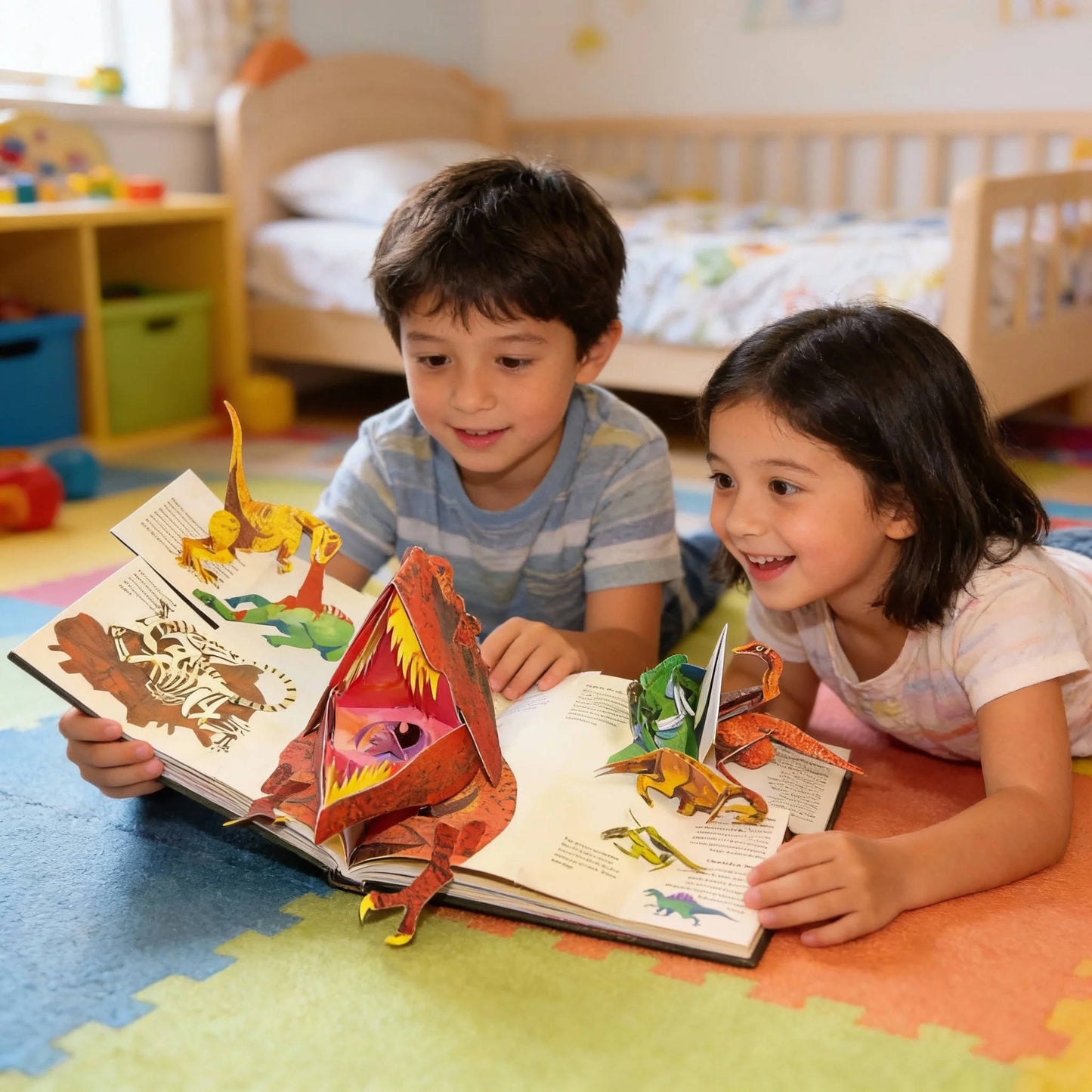 Dinosaur Pop Up Book with 3D Interactive Scenes for Kids