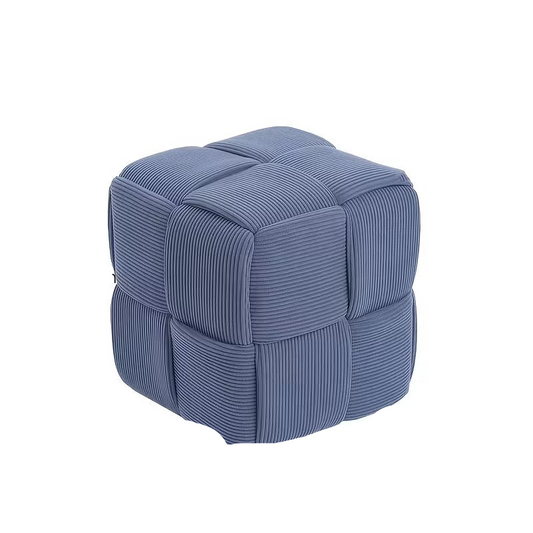 Square Faux Fur Woven Ottoman Footrest for Sofa and Shoe Bench Use