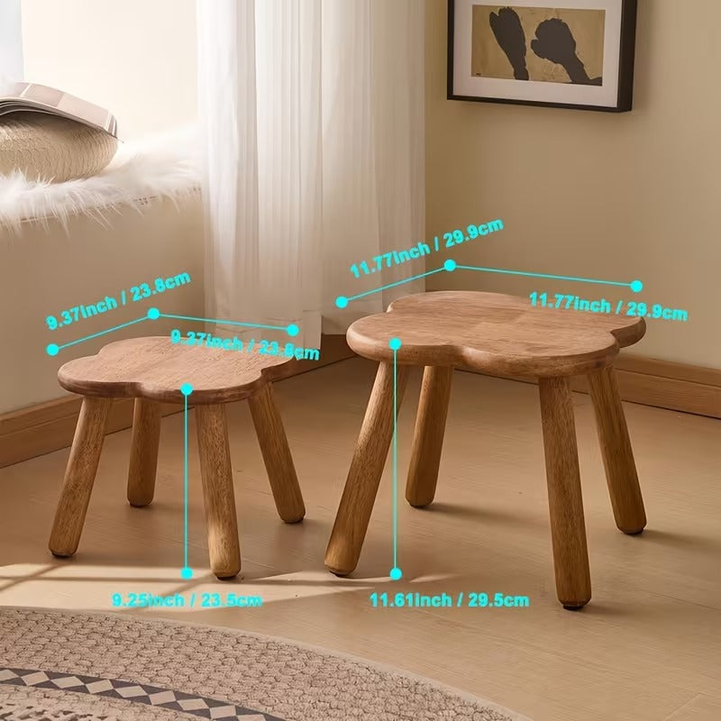 Solid Wood Ottoman Stool for Living Room and Office Décor