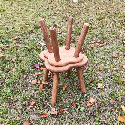 Solid Wood Ottoman Stool for Living Room and Office Décor
