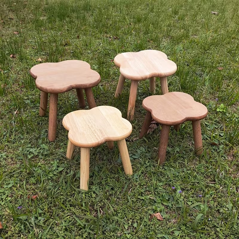 Solid Wood Ottoman Stool for Living Room and Office Décor