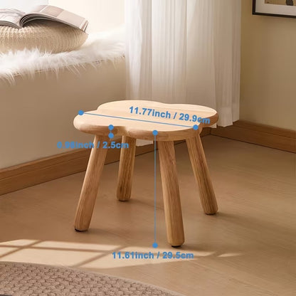 Solid Wood Ottoman Stool for Living Room and Office Décor