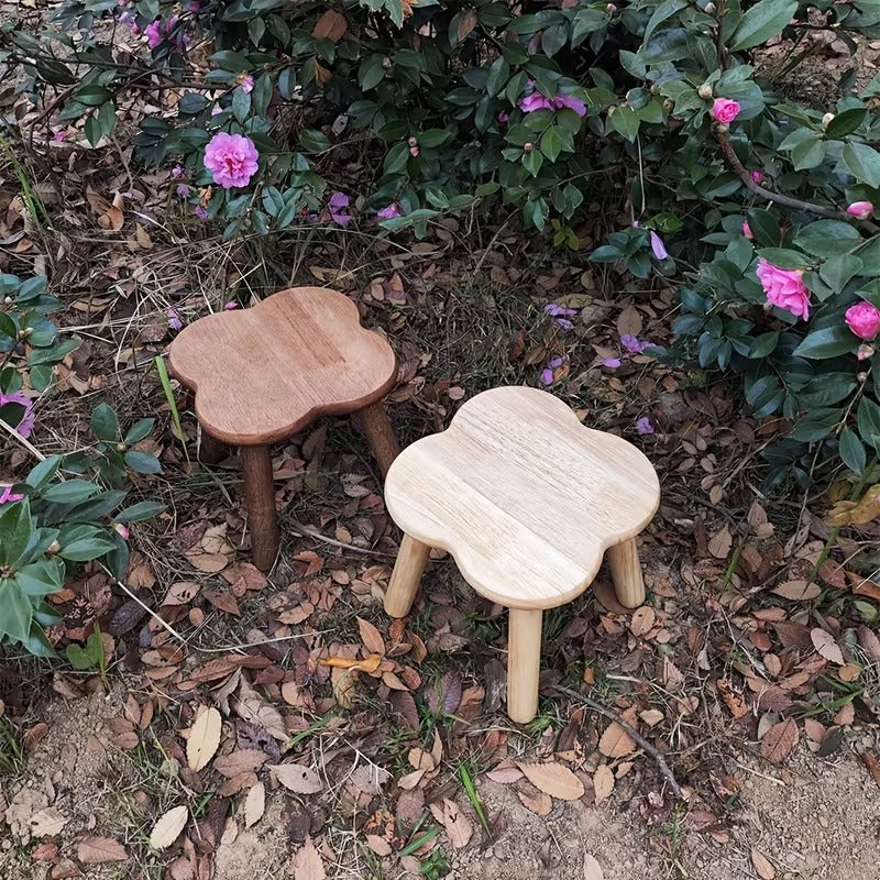 Solid Wood Ottoman Stool for Living Room and Office Décor