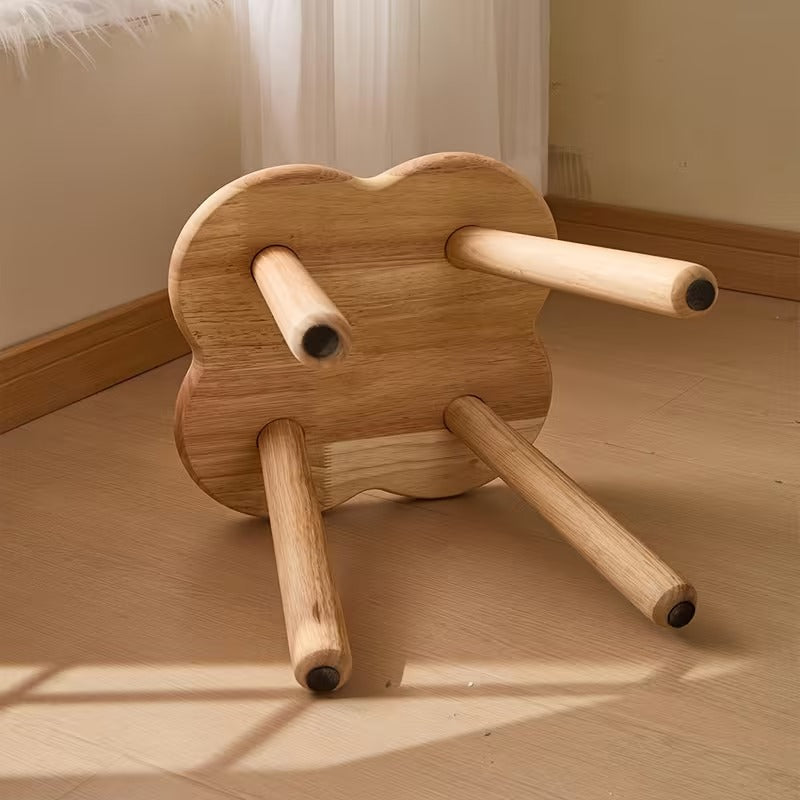 Solid Wood Ottoman Stool for Living Room and Office Décor