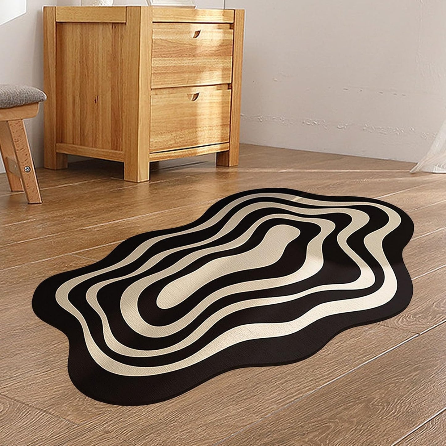Rubber Bath Mat with Textured Grip Surface and Non-Slip Base