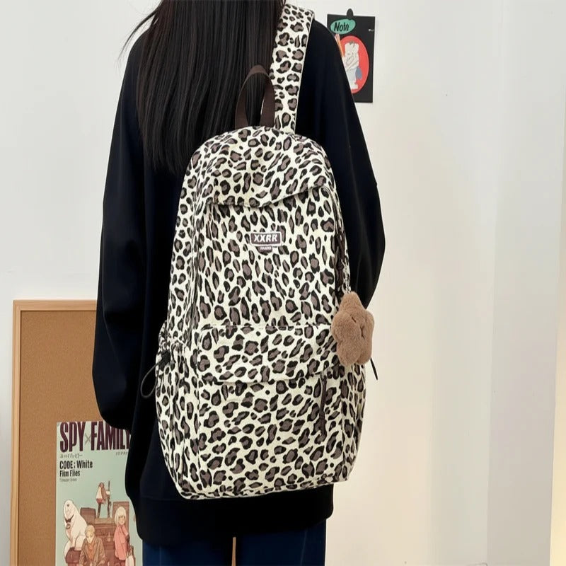Wild Print Backpack Featuring Cushioned Straps and Dedicated Laptop Section
