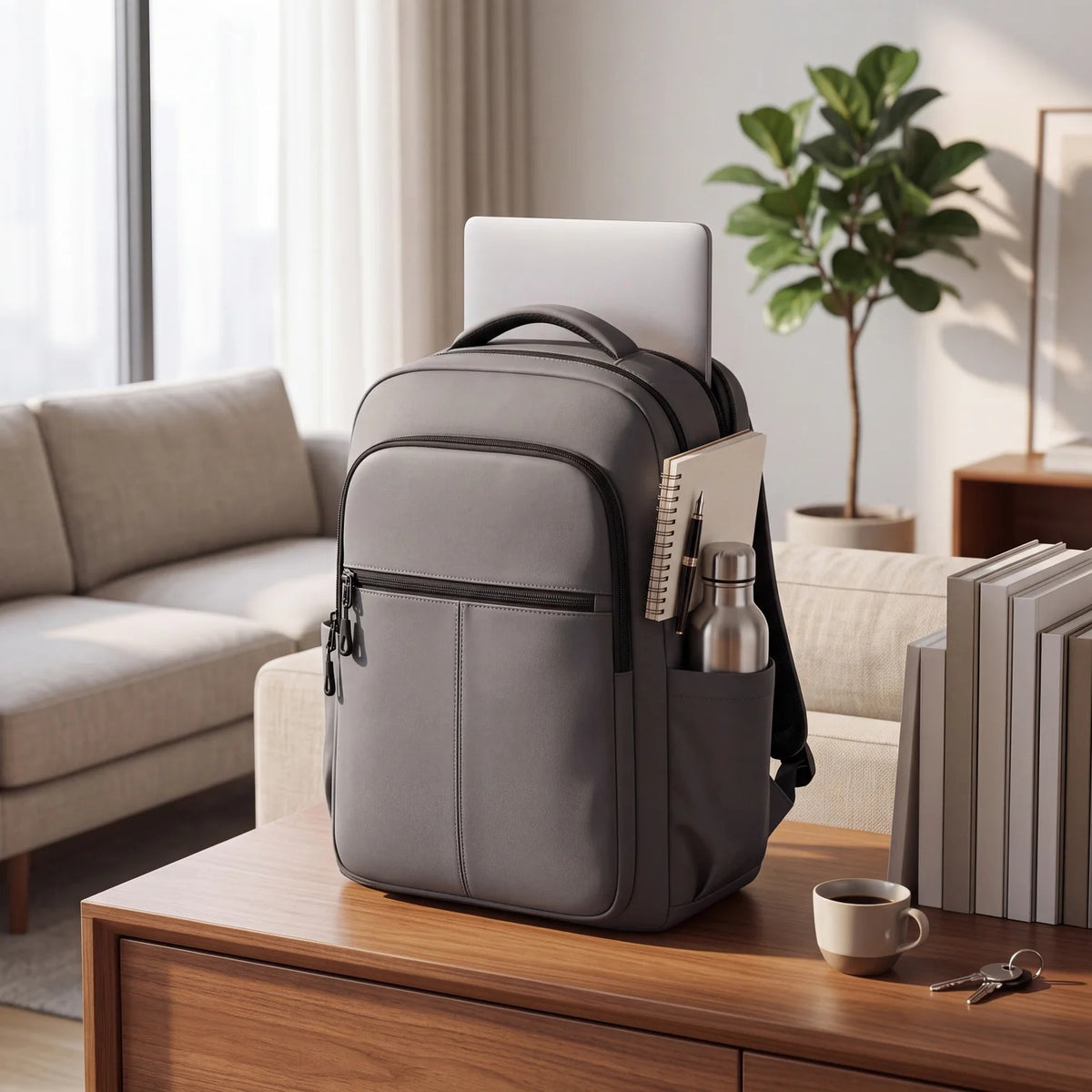 Water Resistant Laptop Backpack for 15.6 Inch Laptops with Breathable Mesh Back