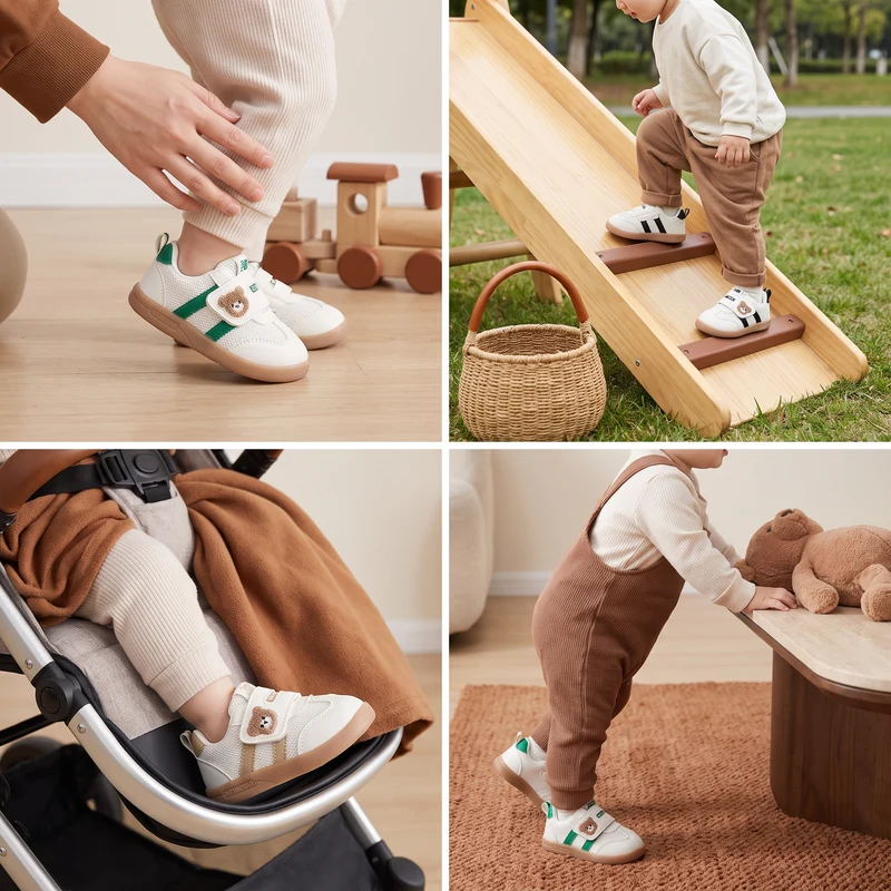 Non Slip Grip Toddler Shoes with Bendable Sole for Early Walking