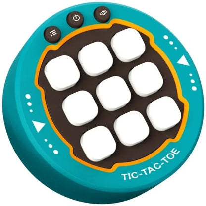 Handheld Tic Tac Toe Game with Light Up Play Modes and Pocket Sized Case for Trips
