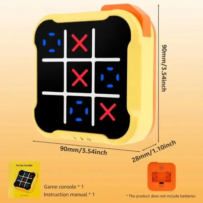 Handheld Tic Tac Toe Game with Light Up Play Modes and Pocket Sized Case for Trips