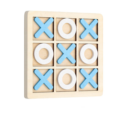 Hardwood Tic Tac Toe Set with Natural Finish for Camping Trips Picnics and Family Tables