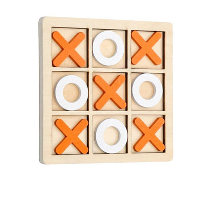 Hardwood Tic Tac Toe Set with Natural Finish for Camping Trips Picnics and Family Tables