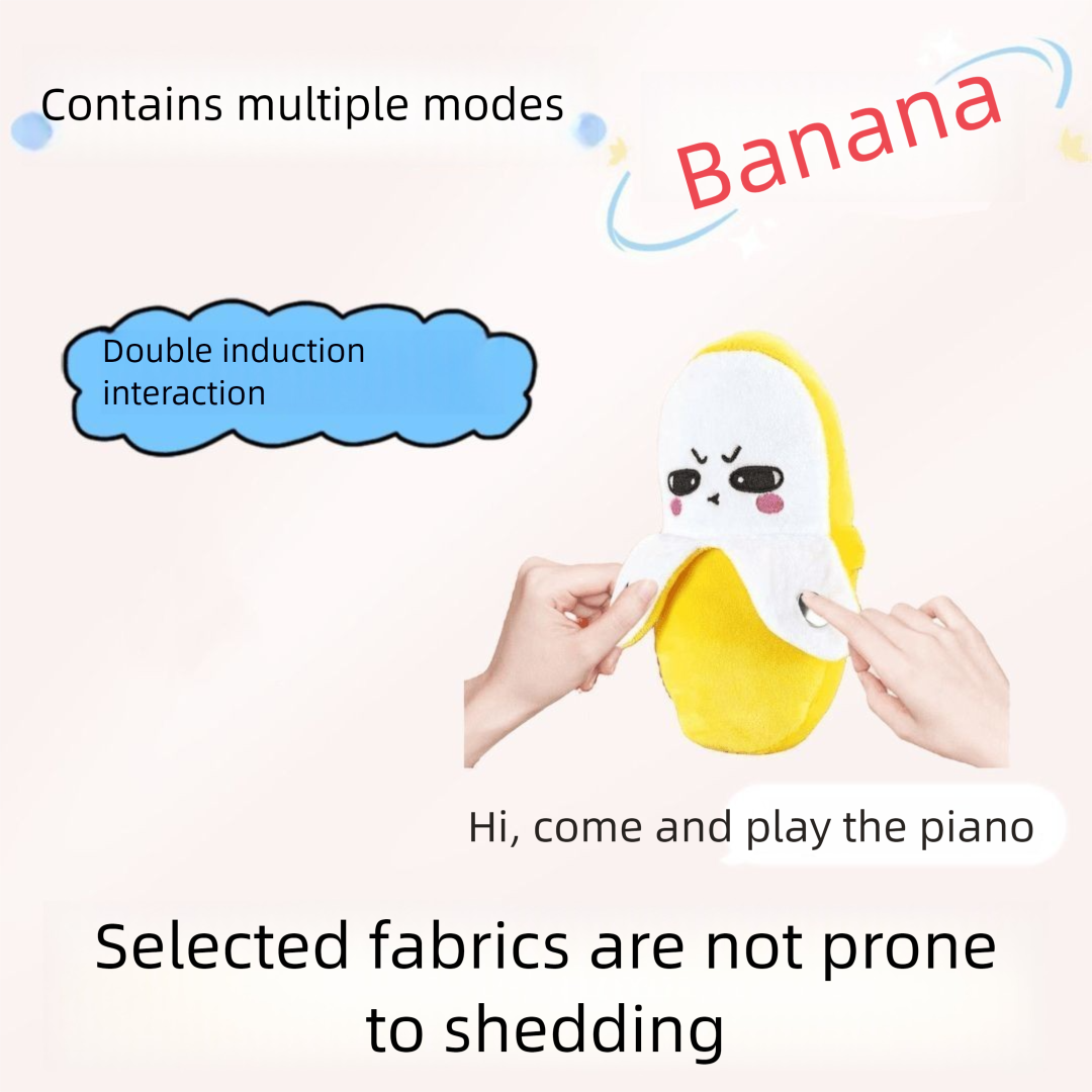 Squeezable Banana Plush That Responds to Touch with Playful Sounds for Kids and Family Fun