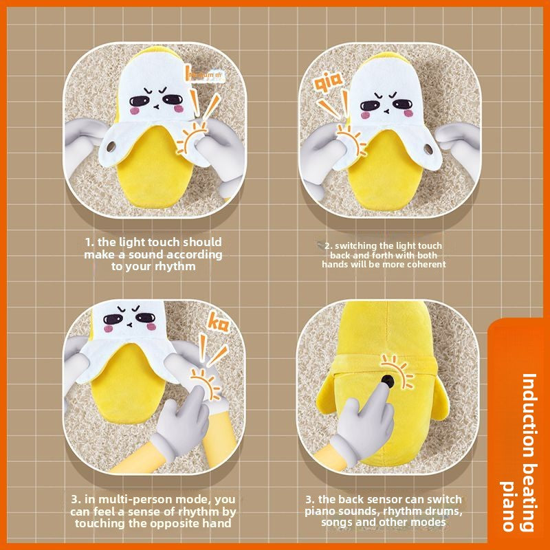 Squeezable Banana Plush That Responds to Touch with Playful Sounds for Kids and Family Fun