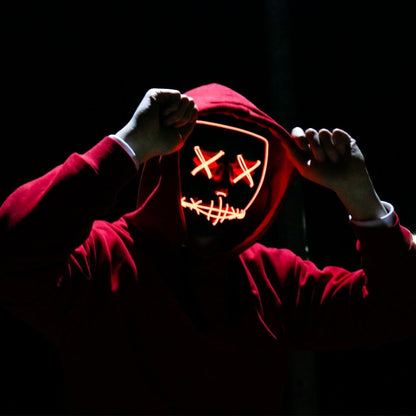LED Light Up Halloween Mask With Glow in the Dark Wire