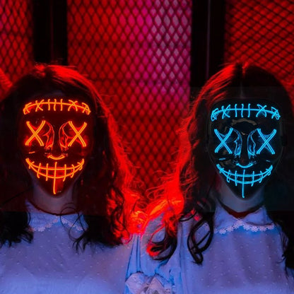 LED Light Up Halloween Mask With Glow in the Dark Wire