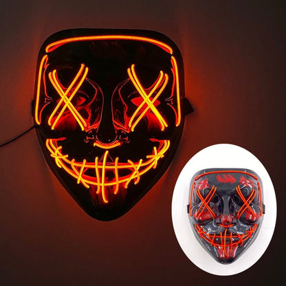 LED Light Up Halloween Mask With Glow in the Dark Wire